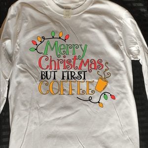 Handmade vinyl print Christmas shirt
